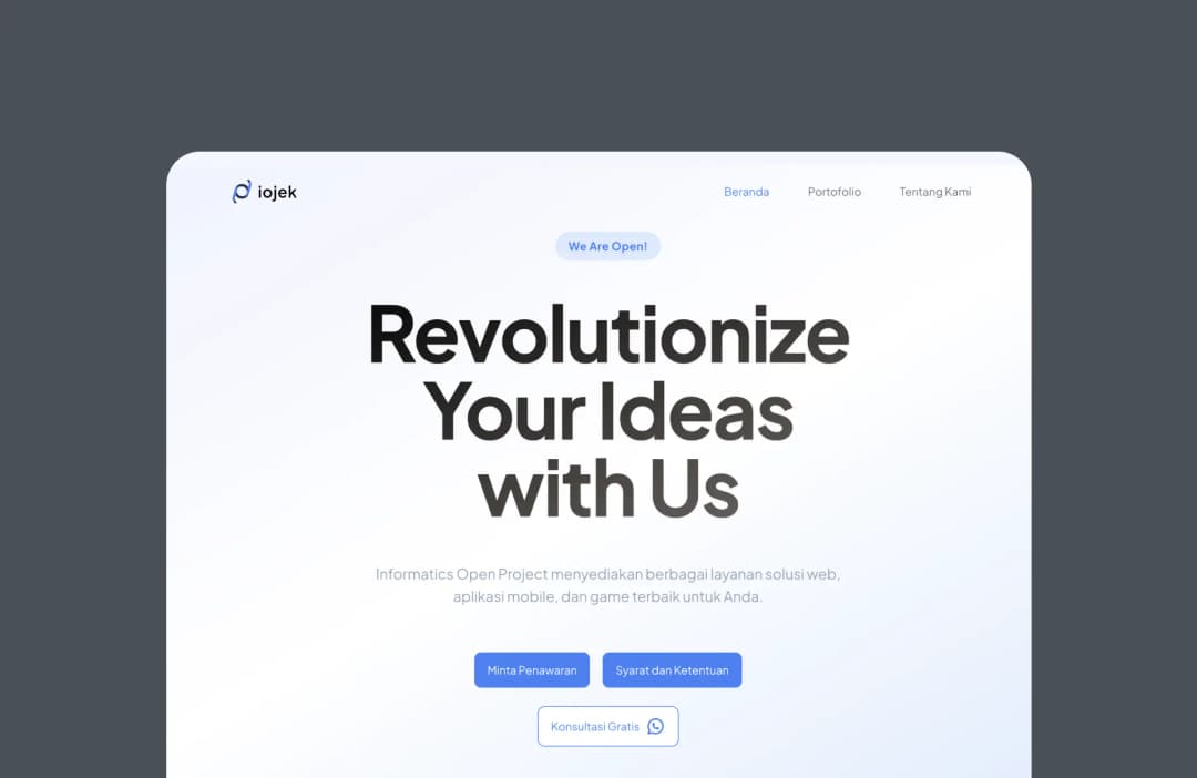 I-ojek Landing Page