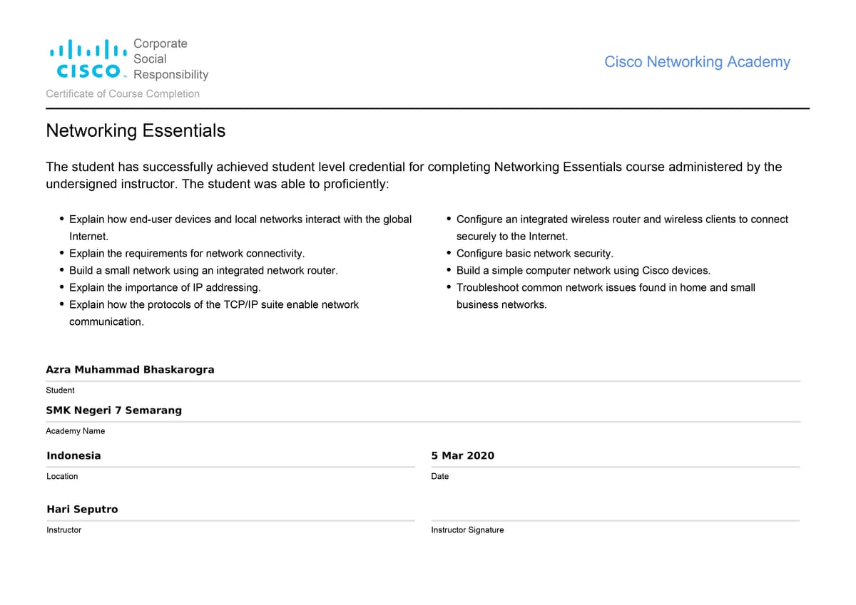 Cisco Netacad Network Essentials